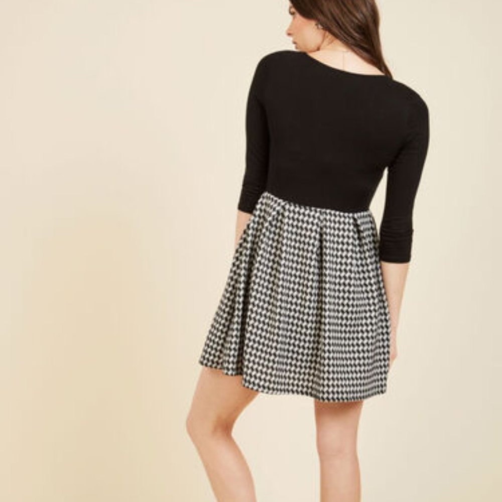 Modcloth Bistro Tasting Twofer Black White Dress S - Picture 2 of 5